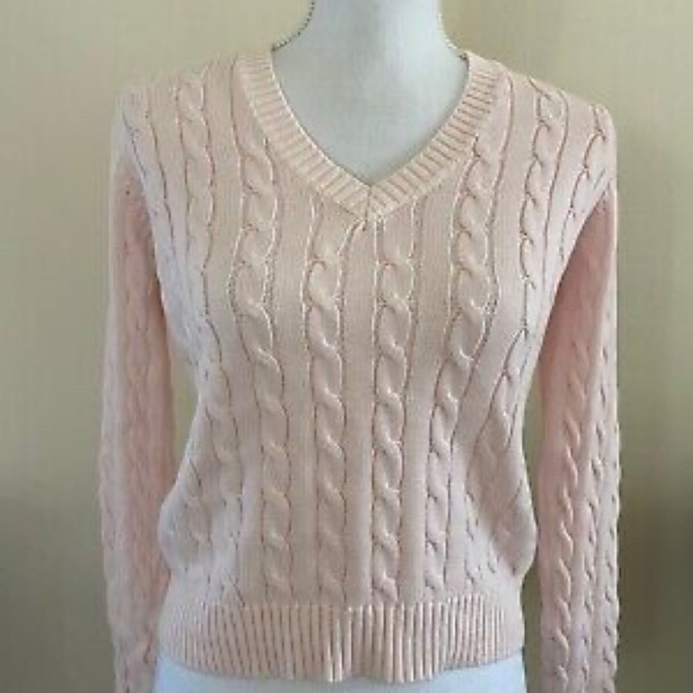 Pink Leigh cable knit